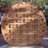 16-Inch Handcrafted Wooden Christmas Advent Calendar with 25 Drawers – Personalized & Eco-Friendly Holiday Decor