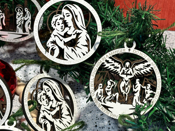 Christmas Story Ornaments-Set of ornaments with box