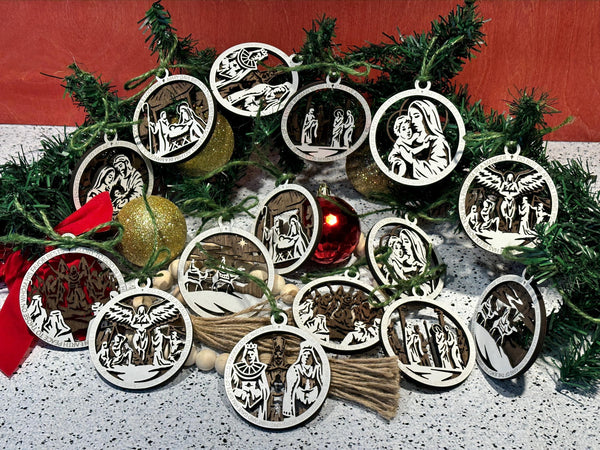 Christmas Story Ornaments-Set of ornaments with box