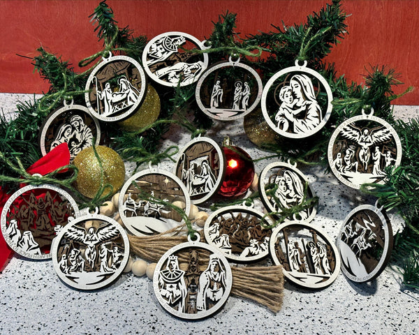 Christmas Story Ornaments-Set of ornaments with box