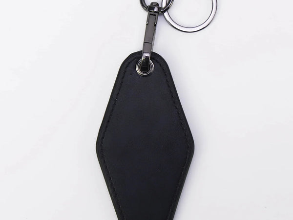 Personalized Leatherette Keychain – Retro Motel Style