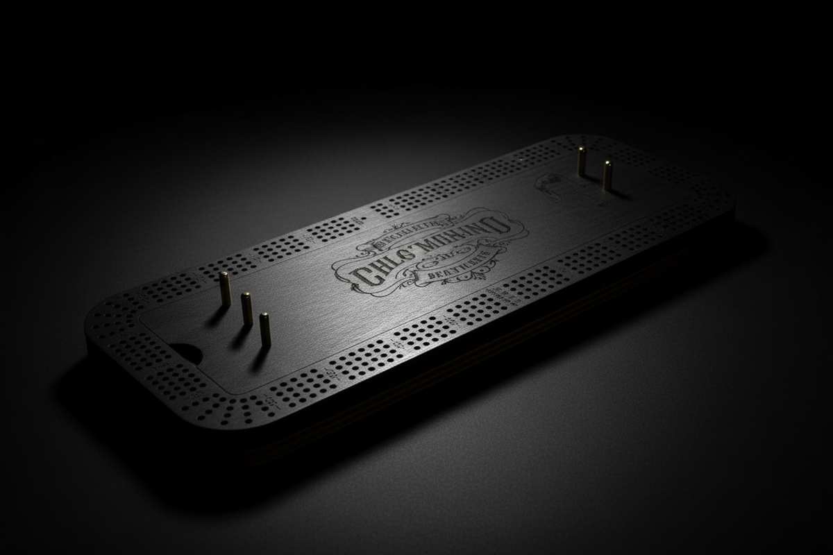 Large 4-Player Cribbage Board – Dramatic Studio Shot
