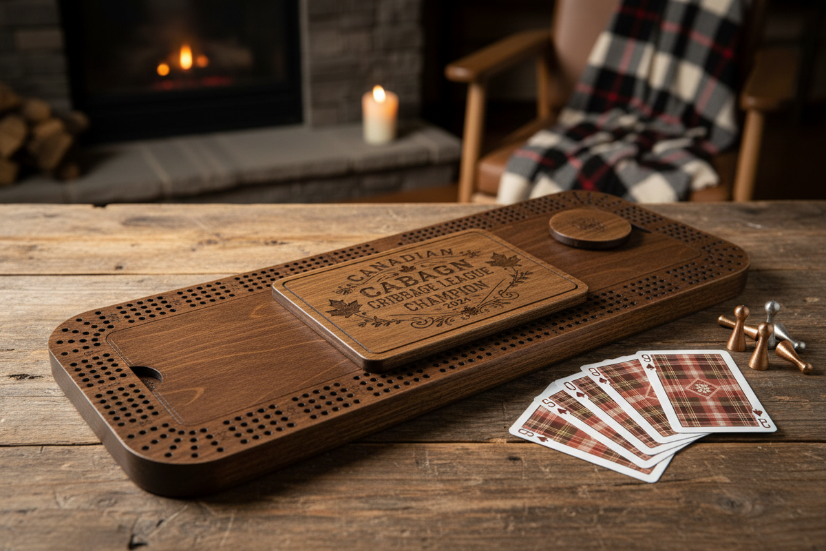 Large 4-Player Cribbage Board – Lifestyle Product Photo
