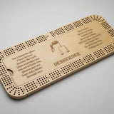 large cribbage board -maple stain with engraving