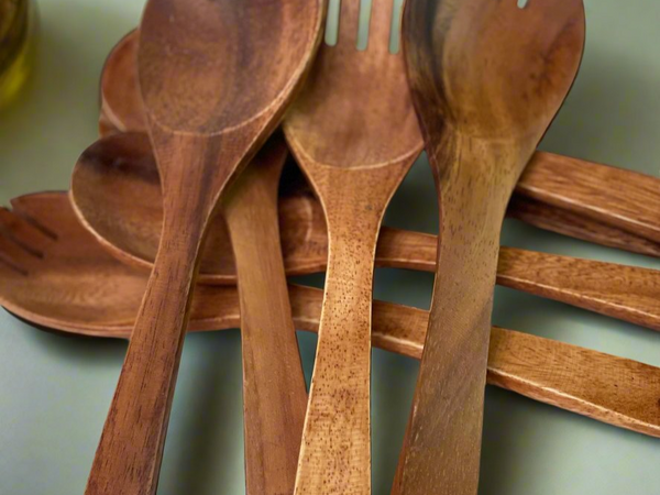 Acacia Wood Salad Server Set