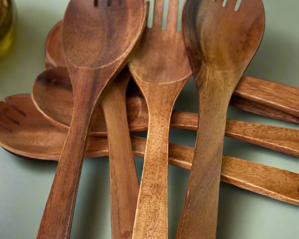 Acacia Wood Salad Server Set