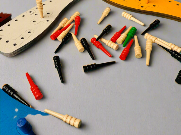 Wood Cribbage Pegs – Colourful Wooden Pegs for Standard Cribbage Boards