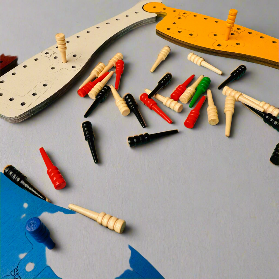 Wood Cribbage Pegs – Colourful Wooden Pegs for Standard Cribbage Boards