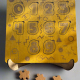 yellow wood number puzzle