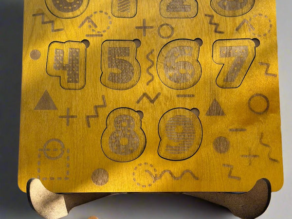 yellow wood number puzzle