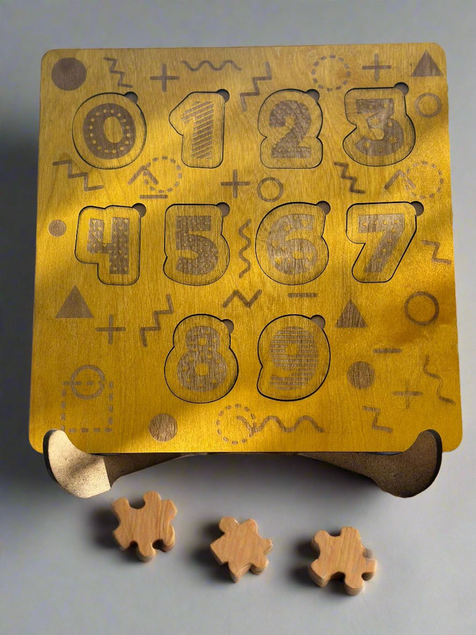 yellow wood number puzzle