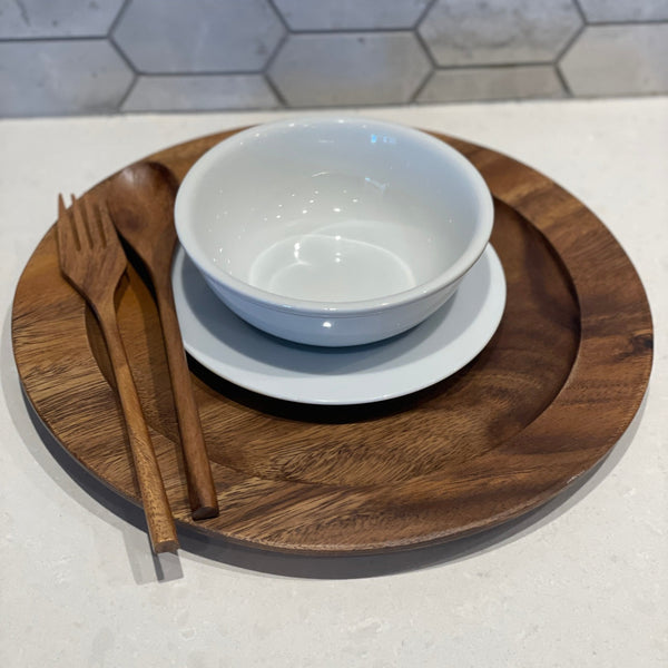 Set of 4 Acacia Wood Charger Plate