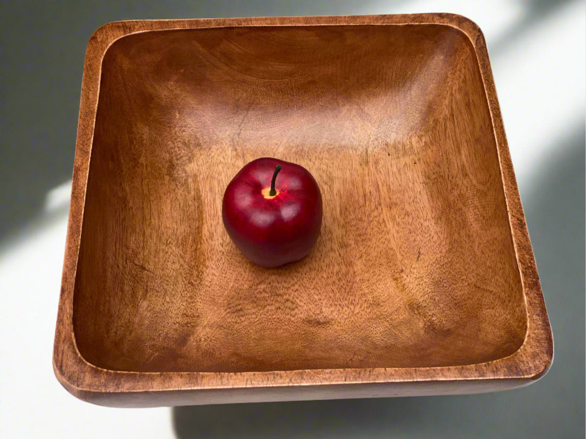Ensemble de 7 bols à salade carrés en bois d'acacia