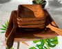 acacia wood square salad bowl set