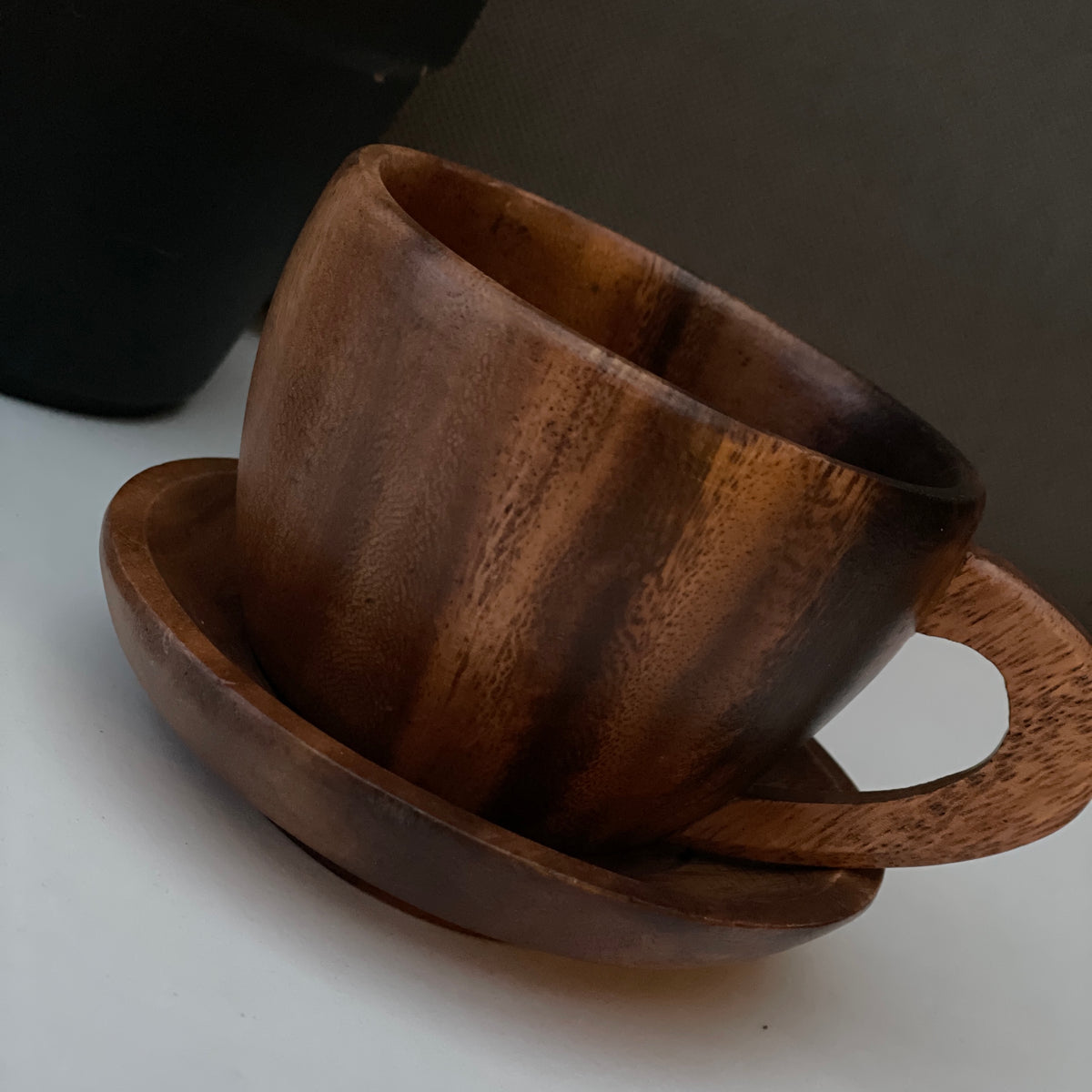 Ensemble de tasses à café et à thé, ensemble de tasses à thé en bois d'acacia