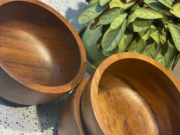 Set of  4 Acacia Wood  Personal Size Salad Bowl ( 6 in.x 3 in.)