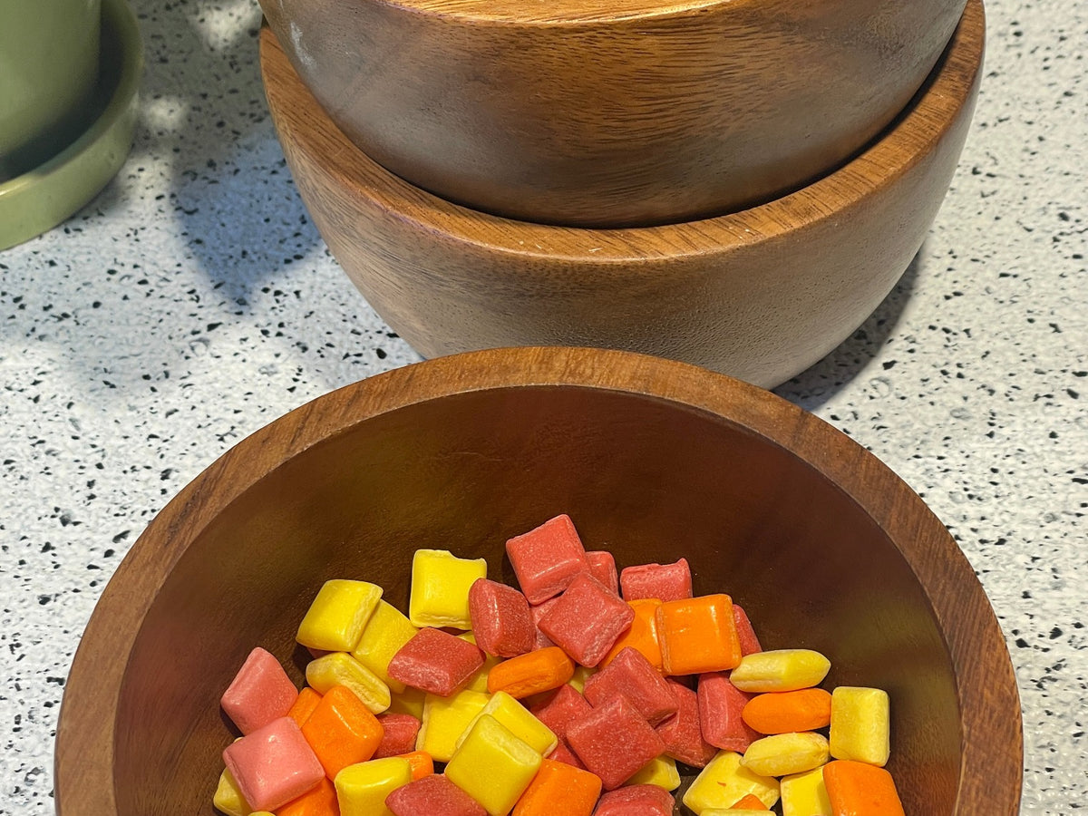 Set of  4 Acacia Wood  Personal Size Salad Bowl ( 6 in.x 3 in.)