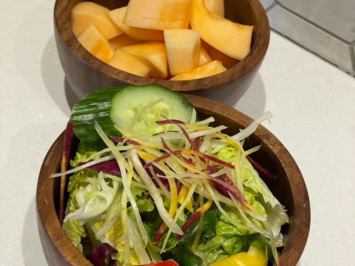 Set of  4 Acacia Wood  Personal Size Salad Bowl ( 6 in.x 3 in.)