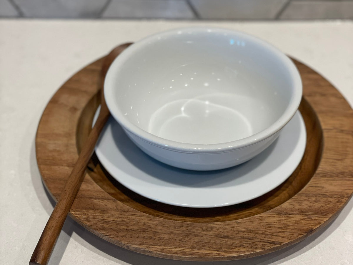 Set of 4 Acacia Wood Charger Plate