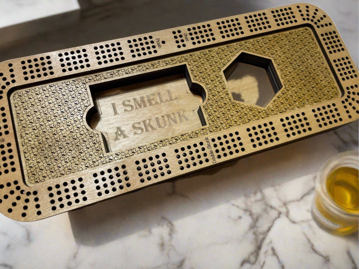 Rectangular Personalized Cribbage Board,Standard Design