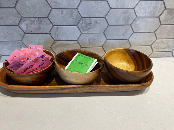 Set of Handmade Wooden  Mini bowls , Artisan acacia wood small bowl set