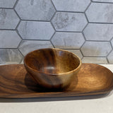 Set of Handmade Wooden  Mini bowls , Artisan acacia wood small bowl set