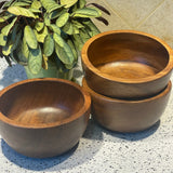 Set of Acacia Wood Salad Bowl,Pasta Bowl, Soup Bowl,Personal size, Ramen Bowl, 6 in. x 3 in.