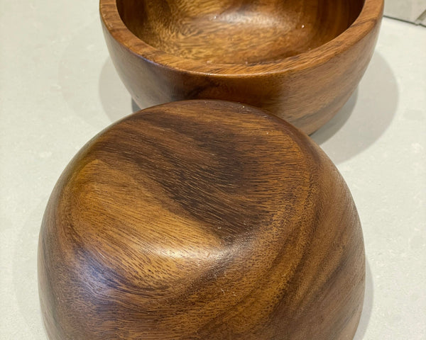 Set of Acacia Wood Salad Bowl,Pasta Bowl, Soup Bowl,Personal size, Ramen Bowl, 6 in. x 3 in.