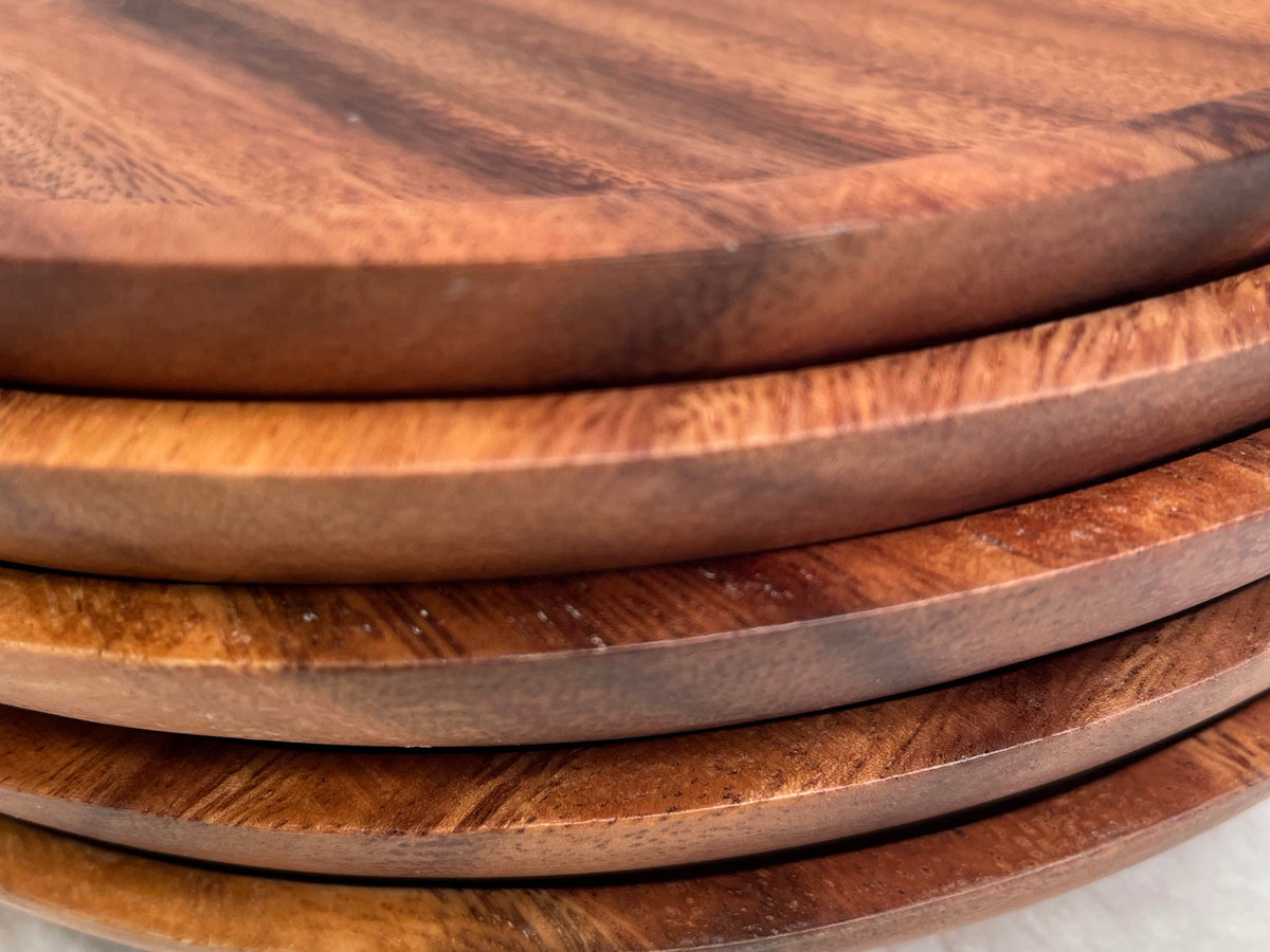 Handmade Acacia Wooden Round Plate, Dinner Plate, Serving plate