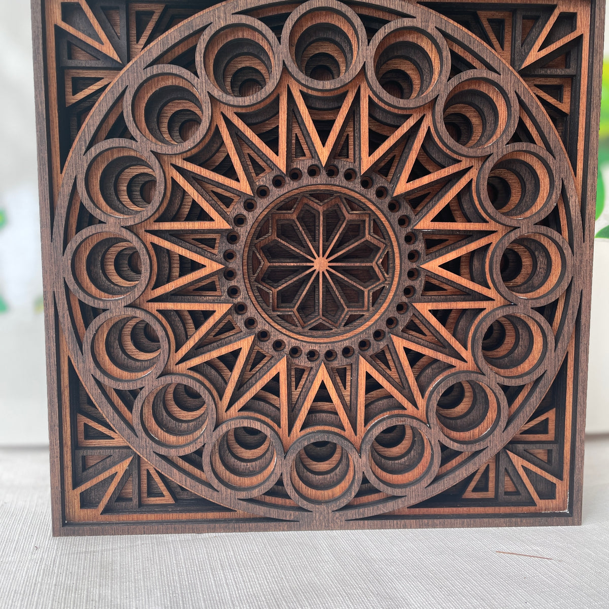 100% Handmade Creative Round Mandala Art Home Decoration Gift Item Framed  New