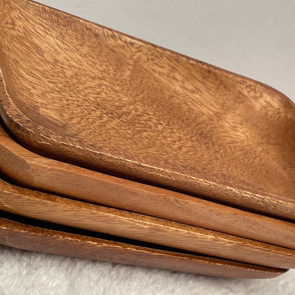 Small Rectangular Acacia Wooden Plate, Appetizer Plate, Serving Dish