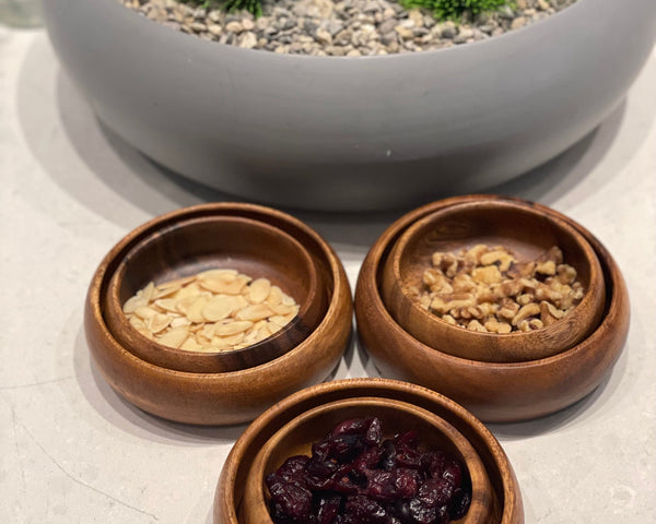 Small Acacia Wooden Sauce Bowl, Rice Bowl, Dipping Sauce Bowl, Salad Dressing Bowl, Condiments Bowl