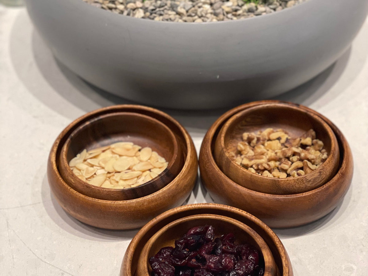 Small Acacia Wooden Sauce Bowl, Rice Bowl, Dipping Sauce Bowl, Salad Dressing Bowl, Condiments Bowl
