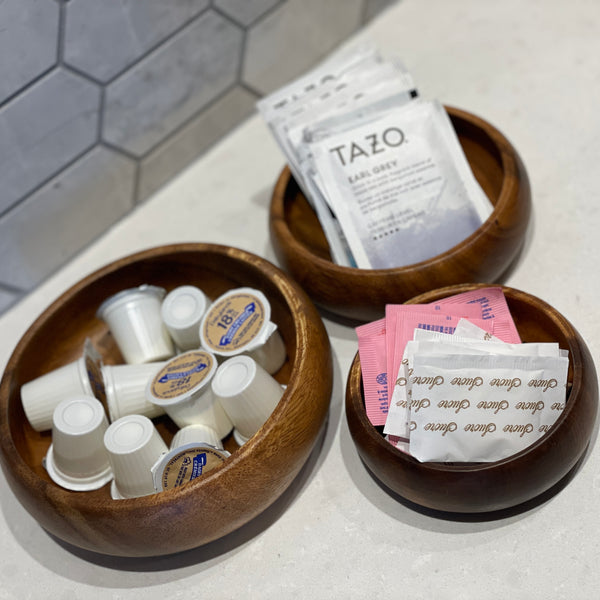Ensemble de 4 mini bols en bois, bol à riz, bol à condiments