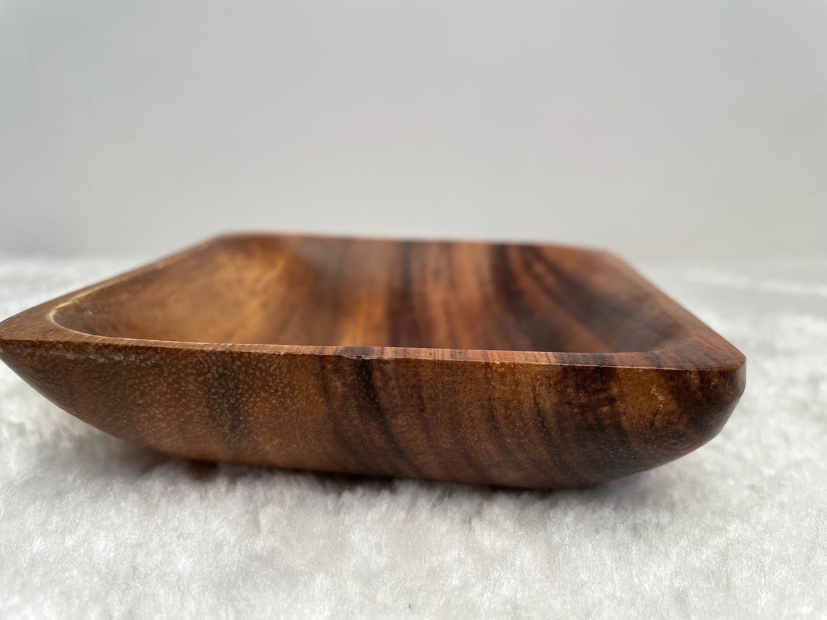 Small Square Acacia Wooden Dish, Dipping Sauce, Sauce Plate