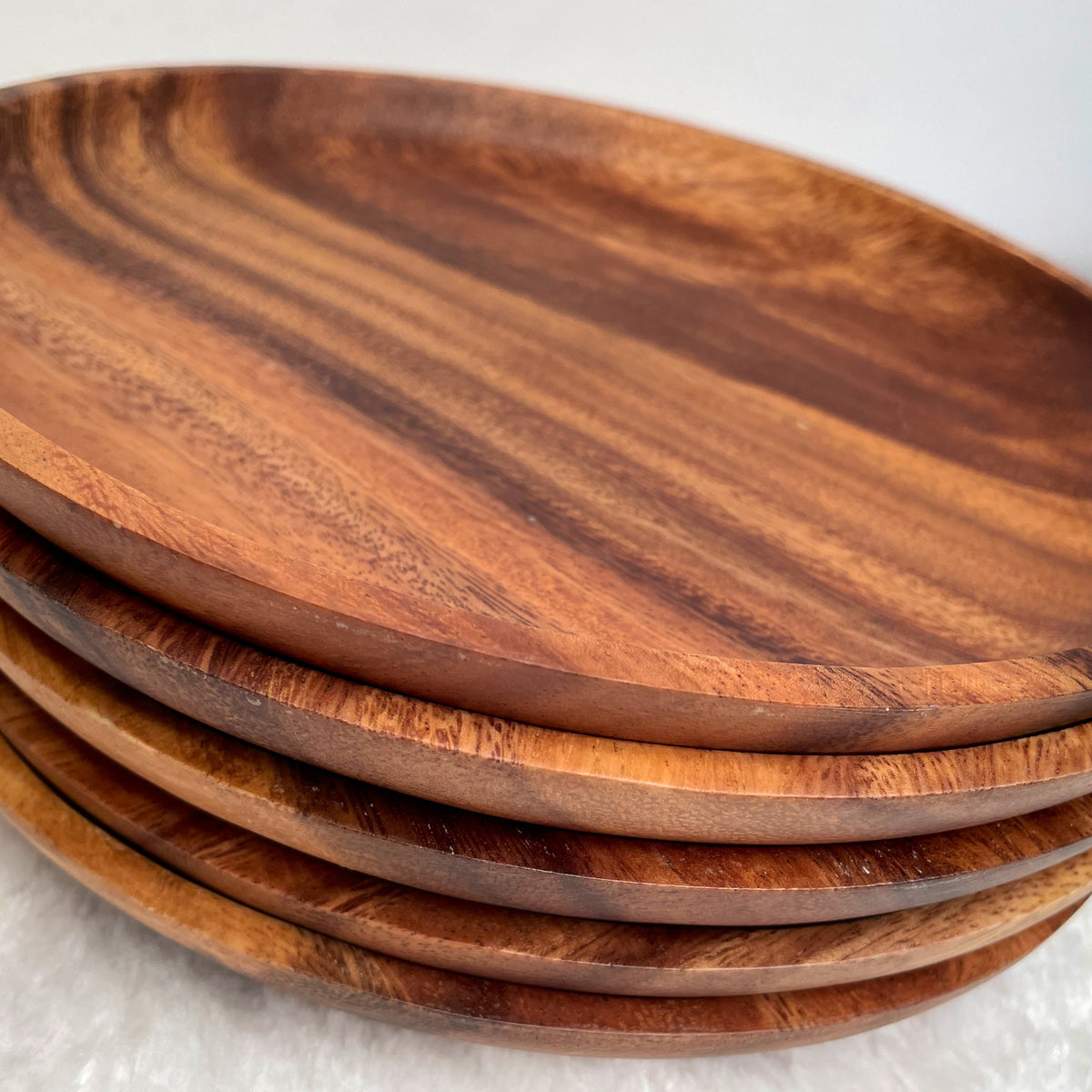 Handmade Acacia Wooden Round Plate, Dinner Plate, Serving plate