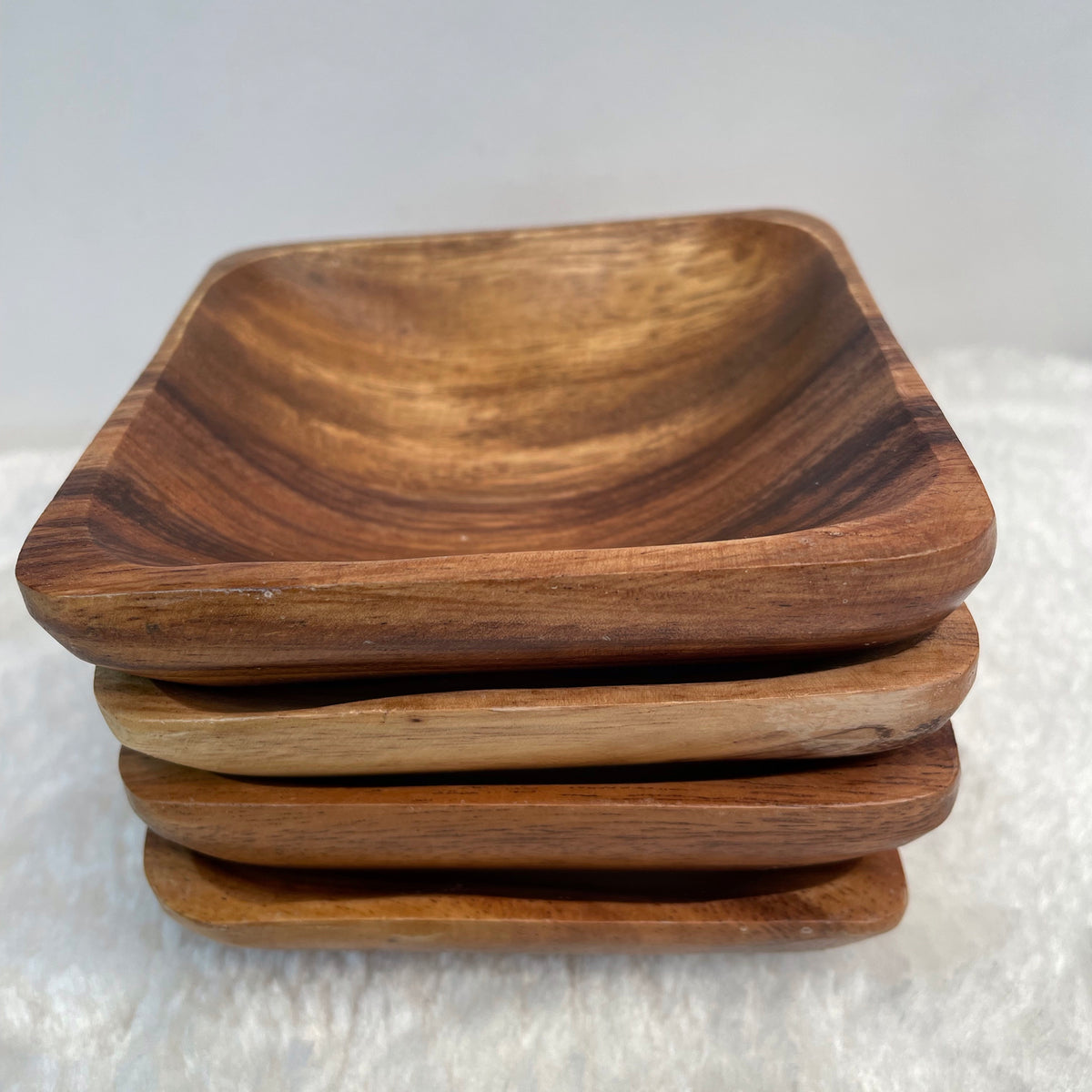 Small Square Acacia Wooden Dish, Dipping Sauce, Sauce Plate