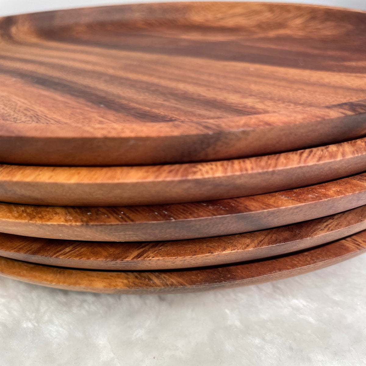 Handmade Acacia Wooden Round Plate, Dinner Plate, Serving plate