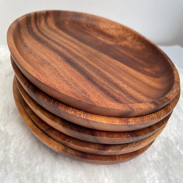 Handmade Acacia Wooden Round Plate, Dinner Plate, Serving plate