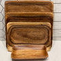 Small Rectangular Acacia Wooden Plate, Appetizer Plate, Serving Dish