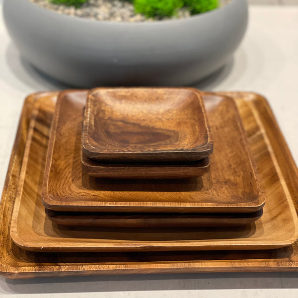 Square Acacia Wooden Plates