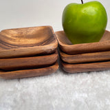 Small Square Acacia Wooden Dish, Dipping Sauce, Sauce Plate