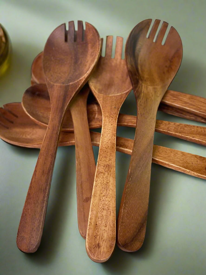 Acacia Wooden Salad Server Set